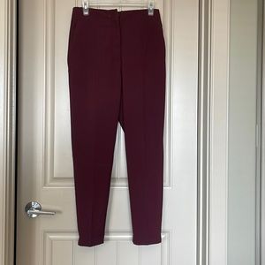 Burgandy high rise dress pants